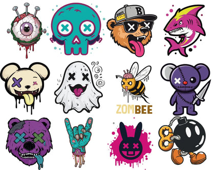 Pack de 90 diseños Vectores de camisetas urbanas PNG y AI Premium