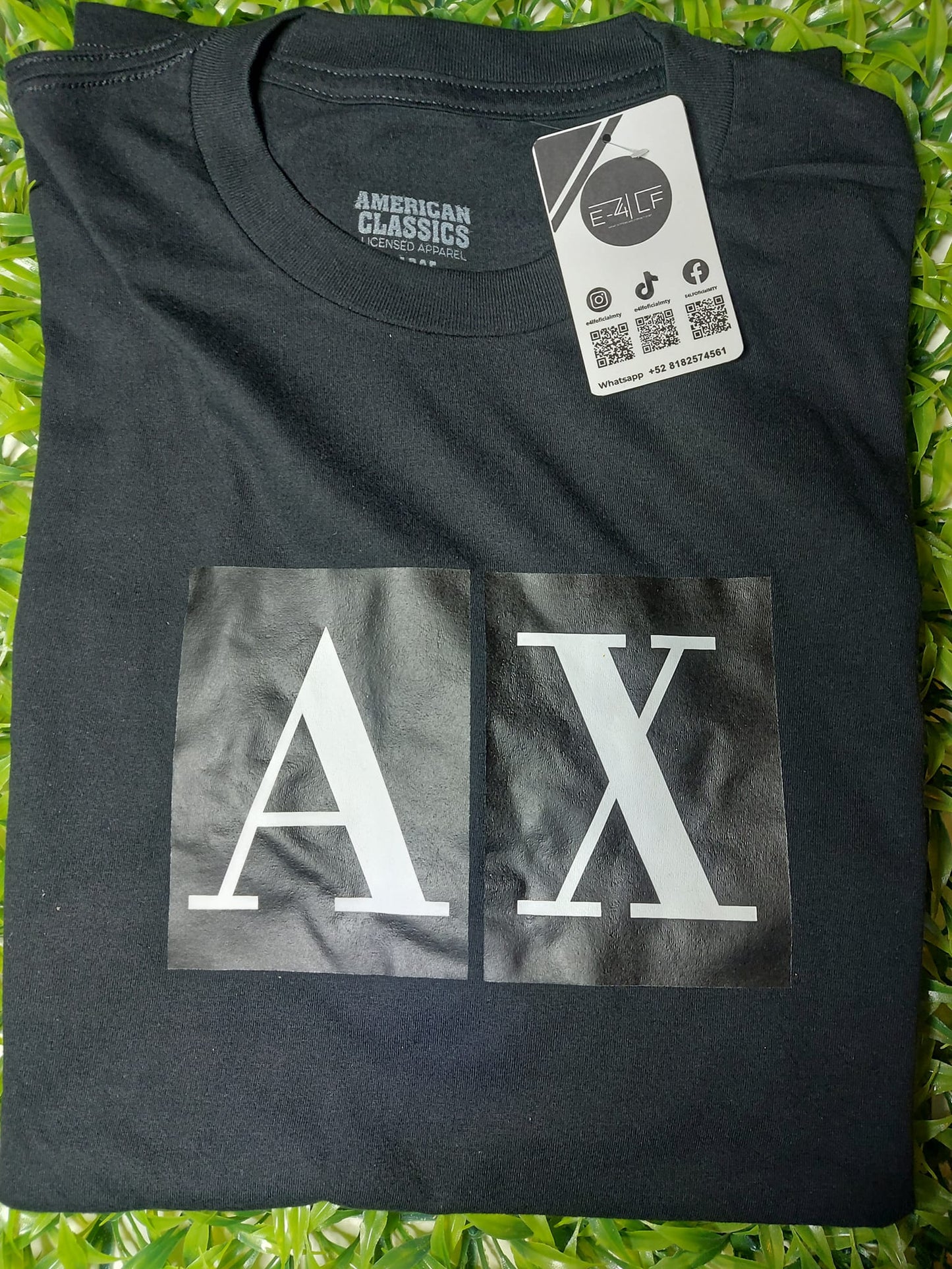 playera negra estampado AX DTF