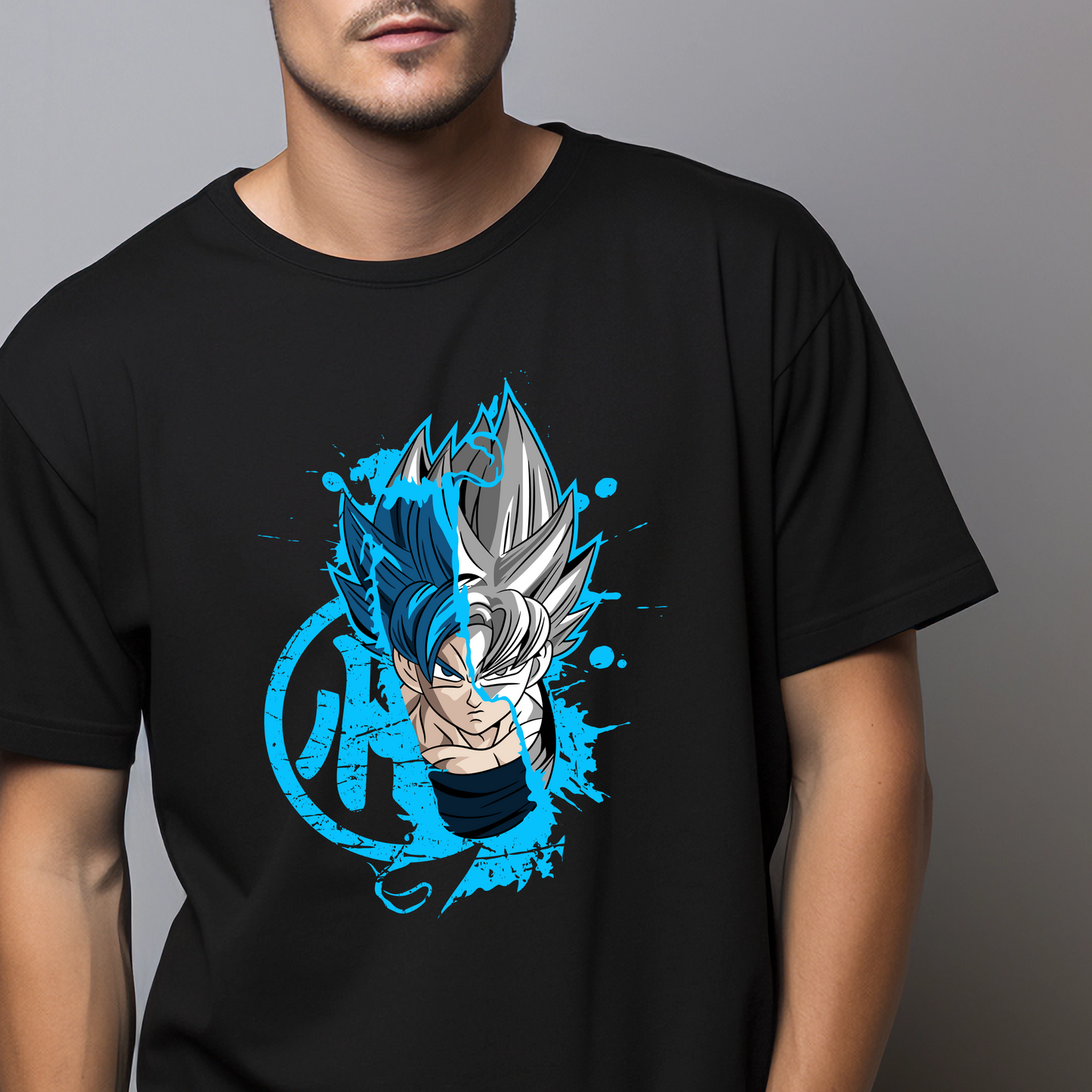 playera Goku Blue SMT - E-4LF Oficial Mty