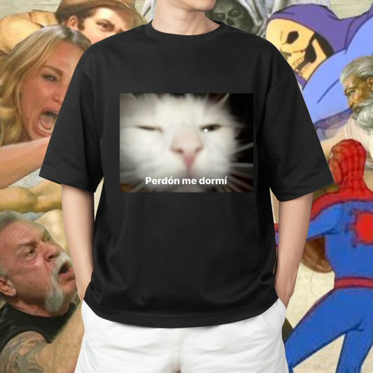 playera meme gato me dormi