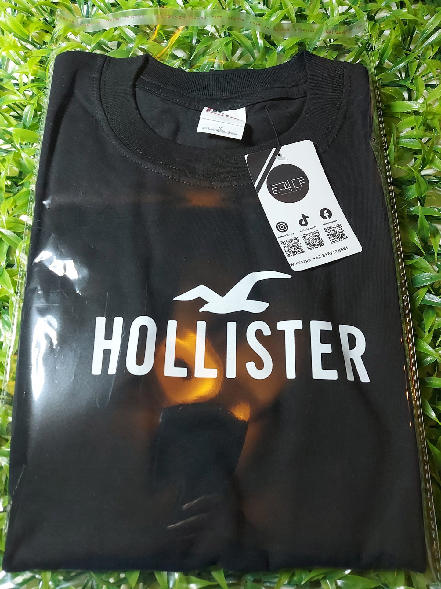 playera negra hollister