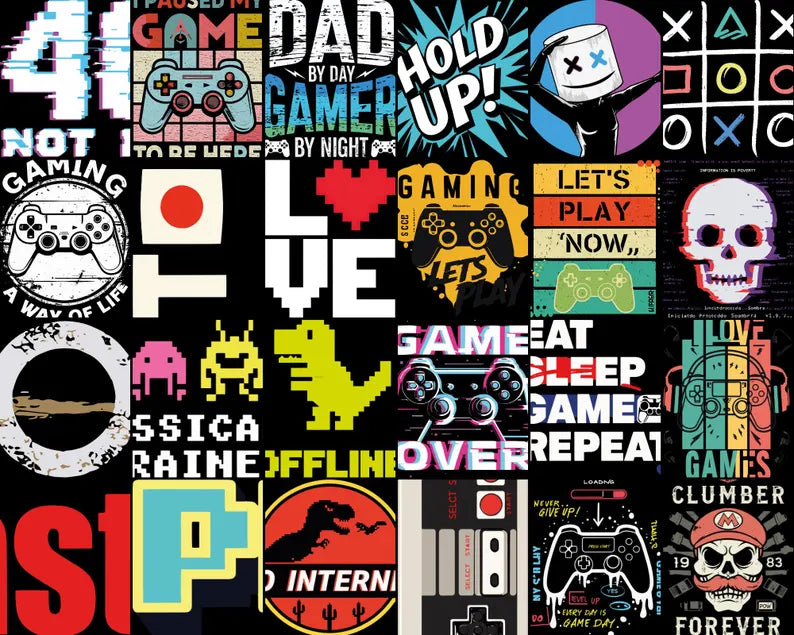 Más de Vectores 60+ Diseños de Videojuegos, Paquete de Diseños de estilo casual Vectores Premium! Descarga Digital