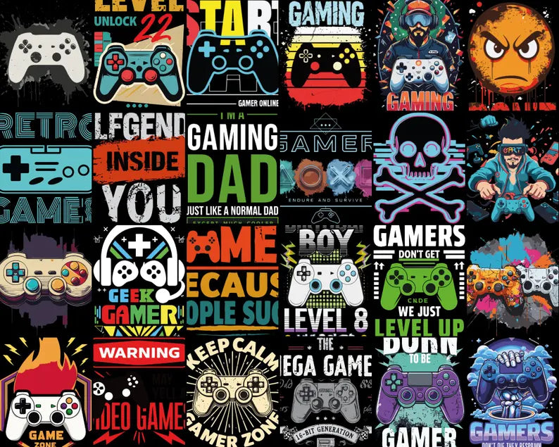 Más de Vectores 60+ Diseños de Videojuegos, Paquete de Diseños de estilo casual Vectores Premium! Descarga Digital