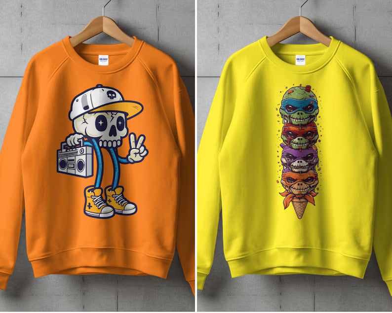 Pack de 90 diseños Vectores de camisetas urbanas PNG y AI Premium