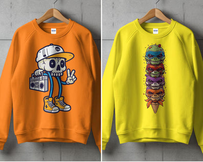 Pack de 90 diseños Vectores de camisetas urbanas PNG y AI Premium